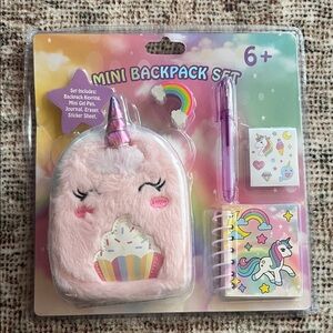 Unicorn Mini Backpack Set for Kids - Pink